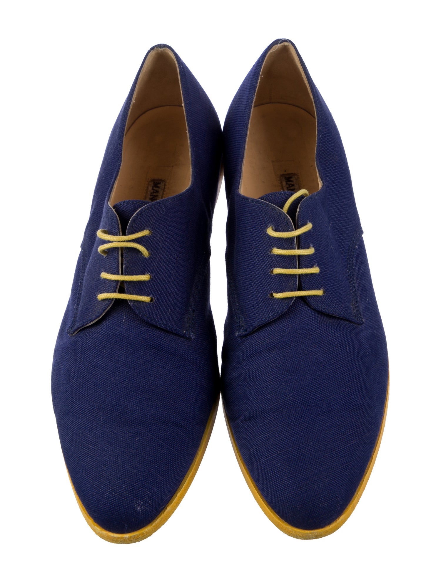 Manolo Blahnik Canvas Oxfords